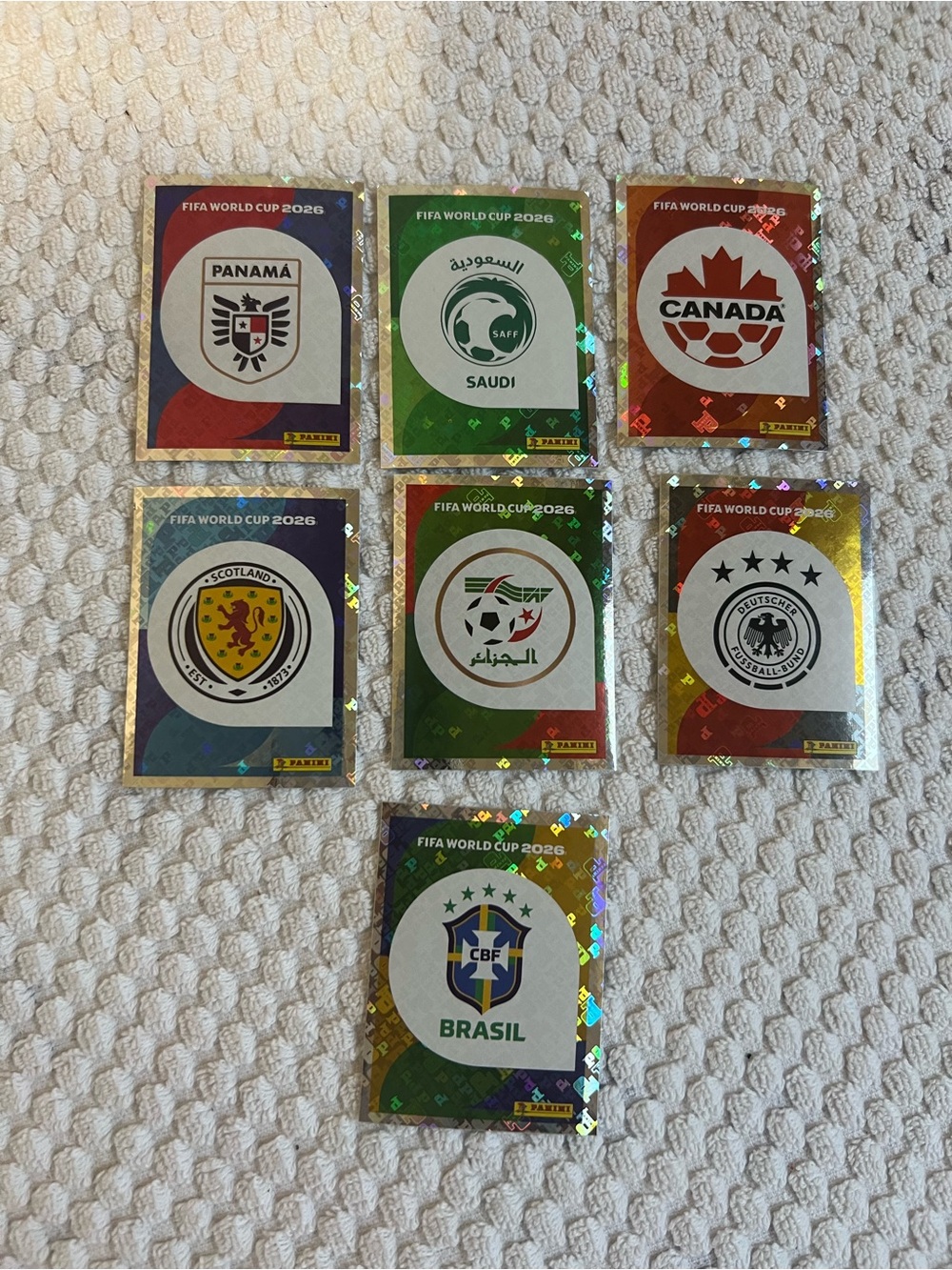 Lot of 7 Panini World Cup Player Sticker